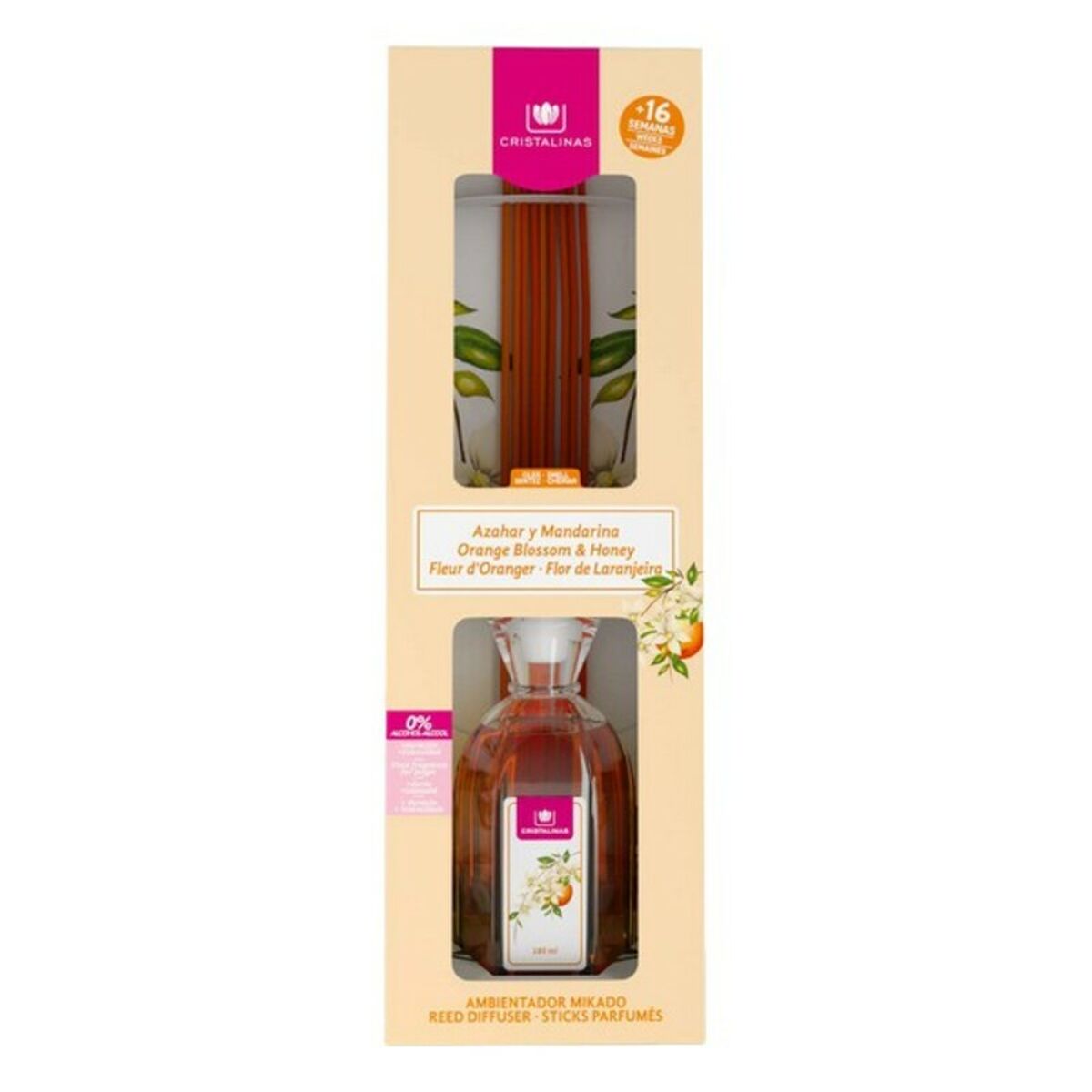 Luftrenser Mikado Cristalinas Mikado Appelsinblomst 180 ml